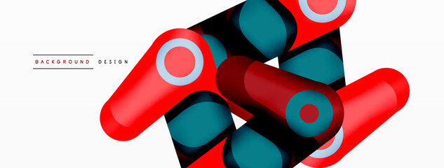 Trendy creative minimalist geometric background. Abstract round shapes composition for wallpaper, banner, background or landing