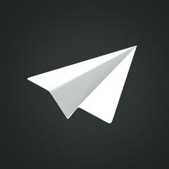 3d rendering origami paper plane isolated illustration