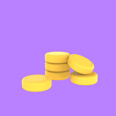 3d rendering stack gold coin currency money isolated golden coin icon