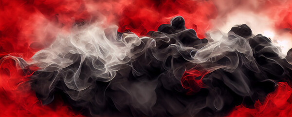 red, white and black smoke