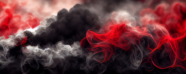 red smoke on black smoke
