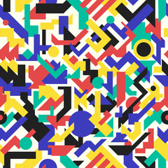 vector variety modern geometric overlapped seamless pattern on white