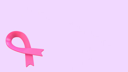 3d rendering breast cancer day awareness pink ribbon 3d icon sigh isolated illustration