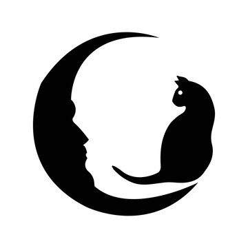 Cat feline kitten pet icon | Black Vector illustration |