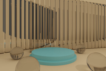 3d podium, exposure. Pedestal or platform for beauty products. - obrazy, fototapety, plakaty