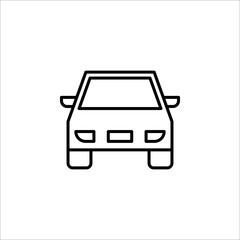 Car front line icon. Simple outline style sign symbol. Auto, view, sport, race, transport concept. Vector illustration isolated on white background.