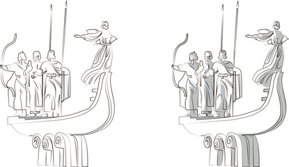 Kyiv Founders Monument - Kiy, Cheek, Horeb and their sister Lybid