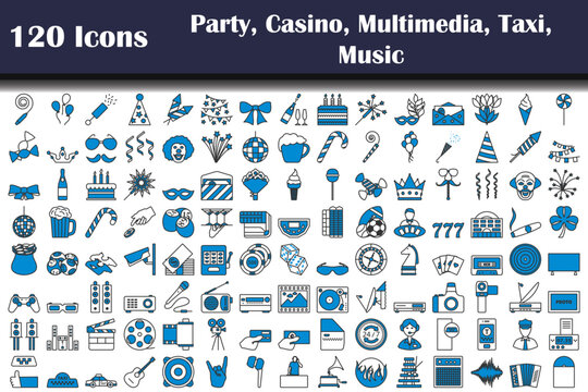 120 Icons Of Party, Casino, Multimedia, Taxi, Energy