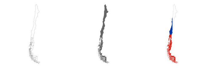 Fototapeta premium Highly detailed Chile map with borders isolated on background