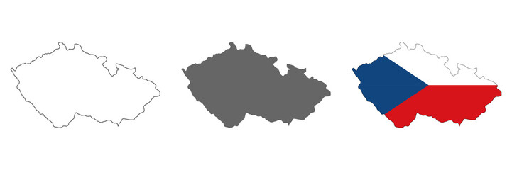Fototapeta premium Highly detailed Czechia map with borders isolated on background
