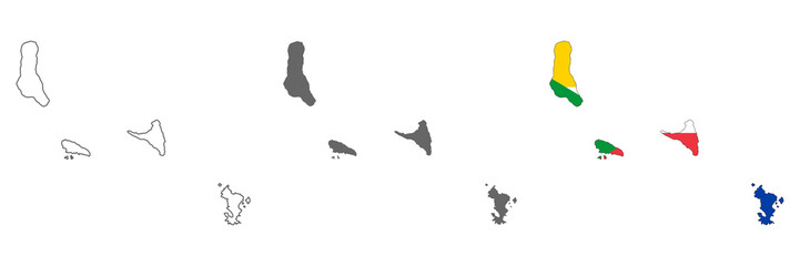 Highly detailed Comoros map with borders isolated on background