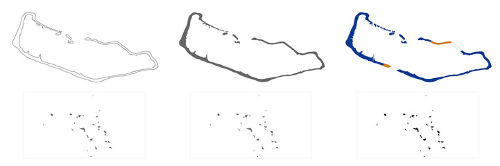 Highly detailed Marshall Islands with Majuro map with borders isolated on background