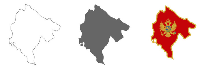 Fototapeta premium Highly detailed Montenegro map with borders isolated on background