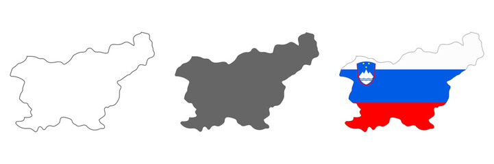 Obraz premium Highly detailed Slovenia map with borders isolated on background