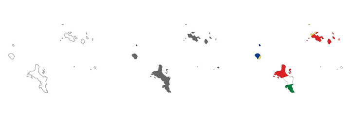 Highly detailed Seychelles map with borders isolated on background - obrazy, fototapety, plakaty
