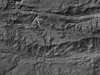 Baja Verapaz, Guatemala. Grayscale. No legend