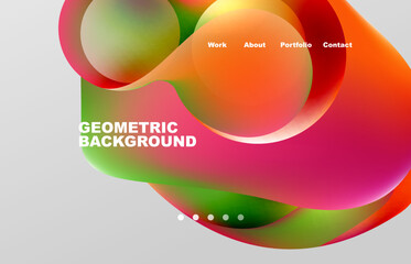 Abstract liquid background for your landing page design. Web page for website or mobile app wallpaper
