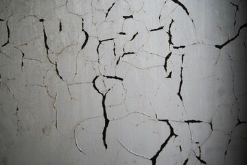 Fototapeta premium Alte weiße Stahlfläche mit Rissen und Muster