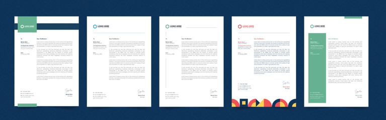 Modern Creative & Clean business letterhead bundle of your corporate design project. Ready to print with vector & illustration. Corporate letterhead bundle.