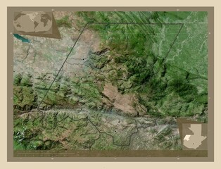 Huehuetenango, Guatemala. High-res satellite. Major cities