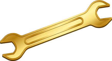 3d wranch icon with gold color
