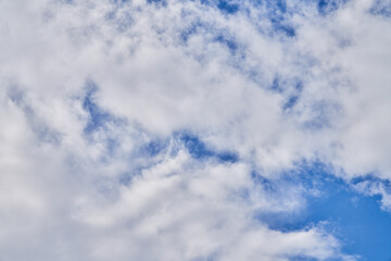 Beatiful blue sky with clouds on a sunny day