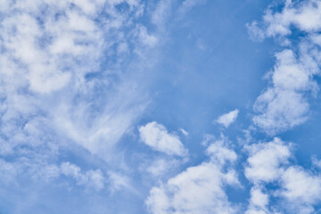 Beatiful blue sky with clouds on a sunny day