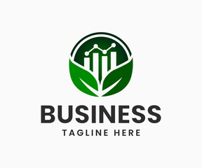 Financial growth up logo icon design. Leaf and arrow combined for economy, Finance element symbol