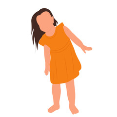 girl on white background, isolated vector