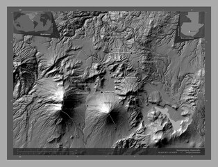 Sacatepequez, Guatemala. Bilevel. Labelled points of cities