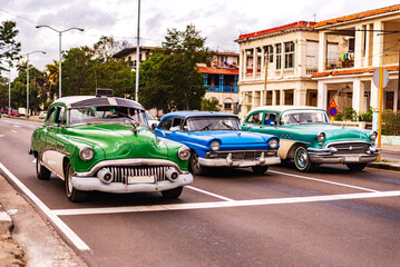 colorful classic cars in the street of havana cuba