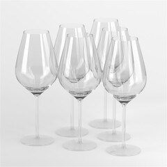 Realistic empty various glasses for alcohol. Drinks background