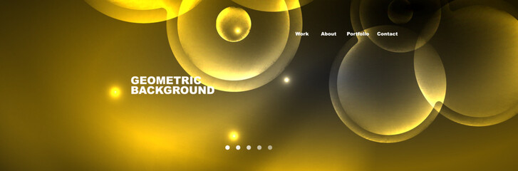 Neon glowing bubbles, circles magic energy space light concept, abstract background wallpaper design