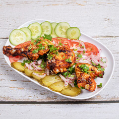 grilled chicken with vegetables