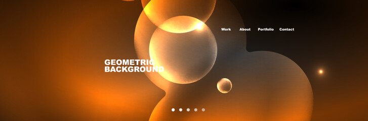 Shiny neon circles and bubbles, dark abstract background with blurred magic neon light, wallpaper design