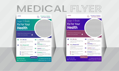 medical flyer layout . A4 size vector ai file design for healthcare.