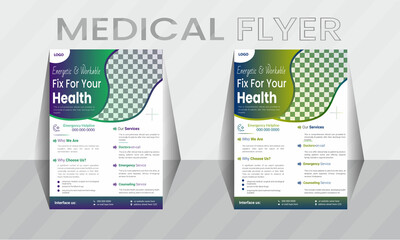  Vector A4 size medical flyer template. design layout file.