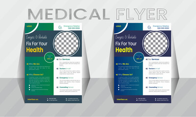 A4 size medical healthcare flyer template. vector ai file design layout.