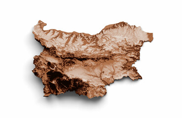 Map of Bulgaria in old style, brown graphics in a retro style Vintage Style. High detailed 3d illustration