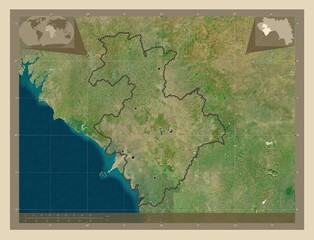 Kindia, Guinea. High-res satellite. Major cities