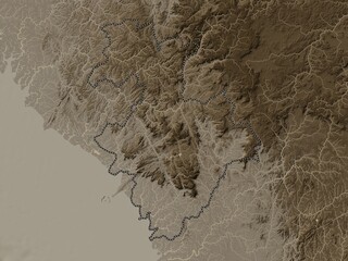 Kindia, Guinea. Sepia. No legend