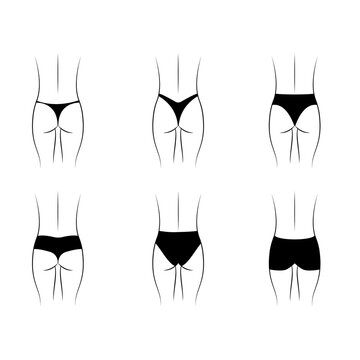 Set of different types of women's panties.