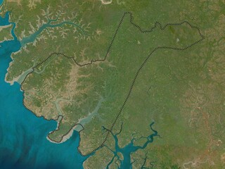 Tombali, Guinea-Bissau. Low-res satellite. No legend