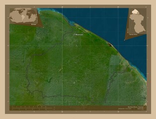 Barima-Waini, Guyana. Low-res satellite. Labelled points of cities