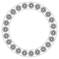 Ornamental circle frame isolated on white background. Cute frame for your design. Vector eps10