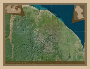 Demerara-Mahaica, Guyana. Low-res satellite. Major cities