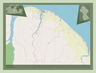 Demerara-Mahaica, Guyana. OSM. Major cities