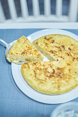 Typical Spanish dish, potato and onion omelette