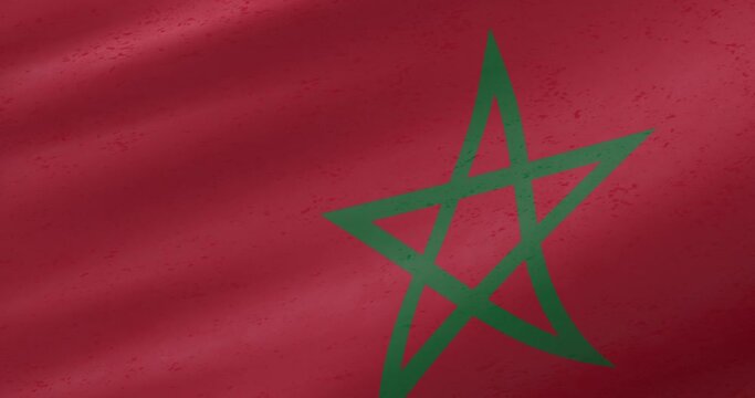 Morocco flag, Close-up