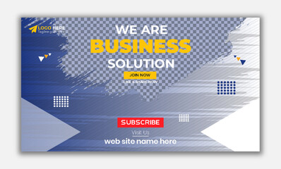 Fototapeta premium Corporate Business Agency video thumbnail for youtube channel, web cover page banner template design 